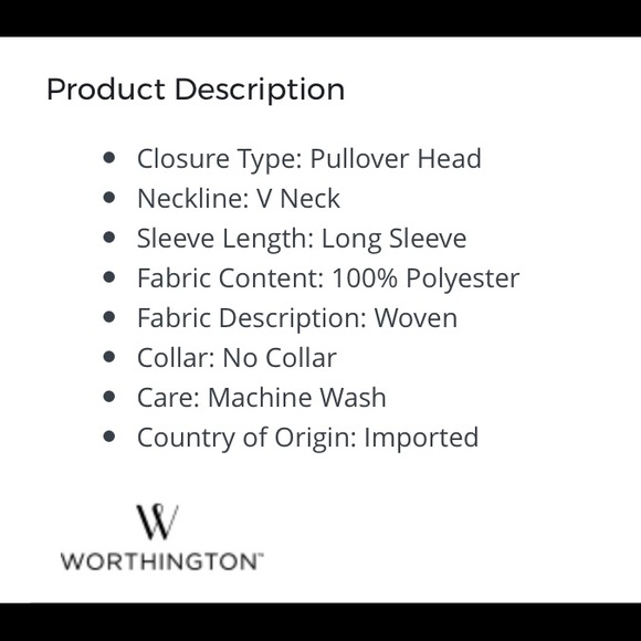 NWT Worthington Long Sleeve Striped Wrap Blouse - Picture 4 of 4